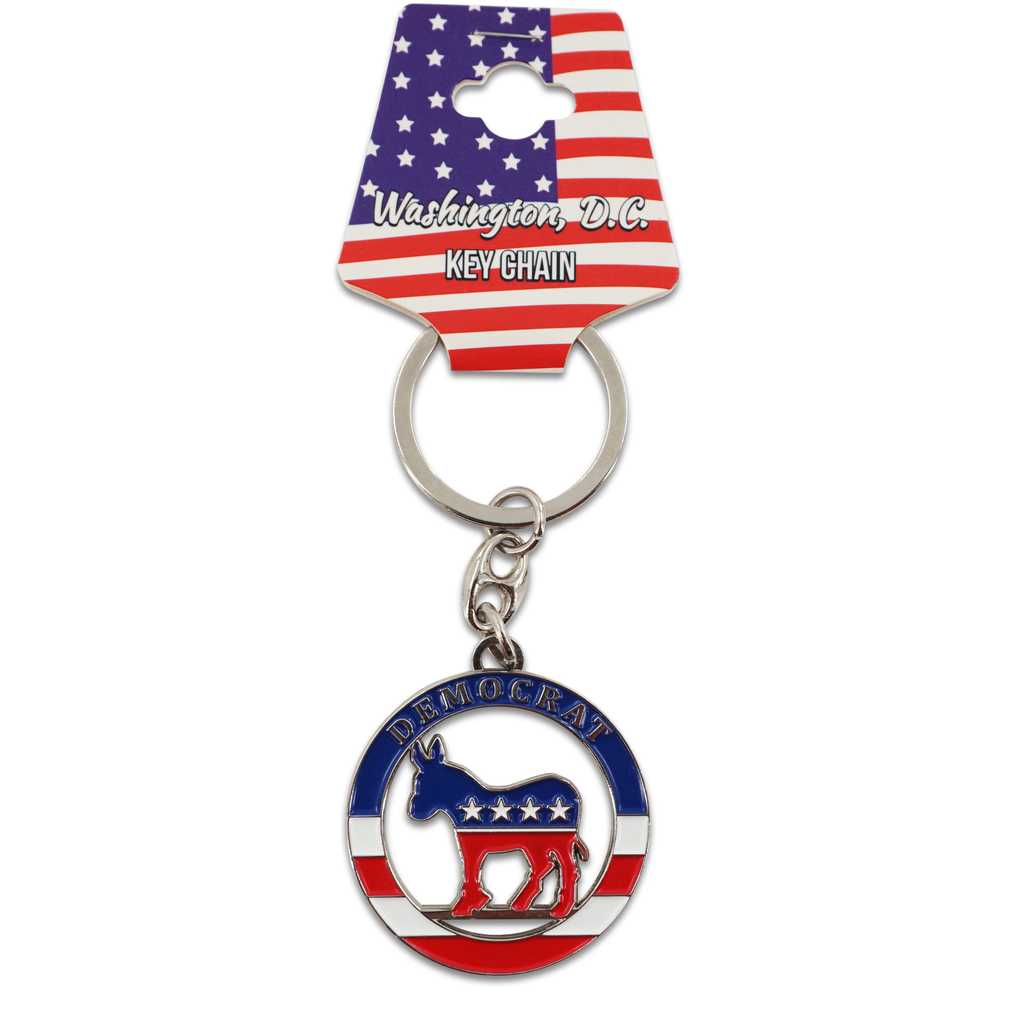 Democratic Metal Keychain