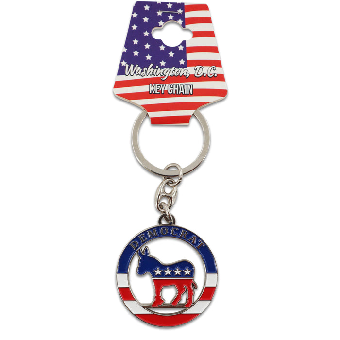 Democratic Metal Keychain