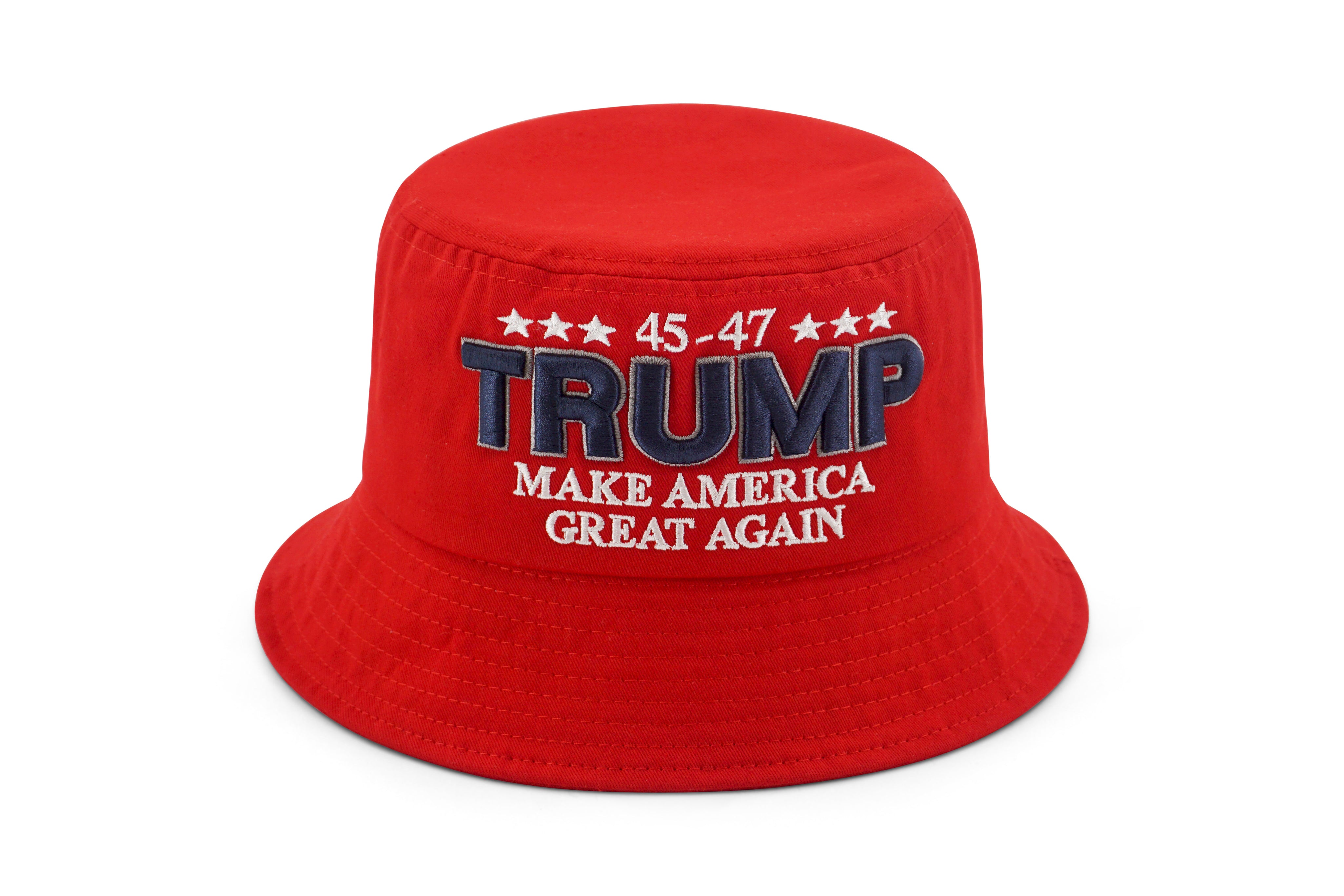 Trump 45-47 Maga Bucket Hat Red or White