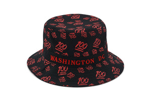100% Bucket Hat (BLACK & White Variant)