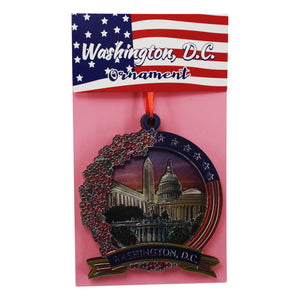 Washington DC Panoramic Cherry Blossom Wood Ornament