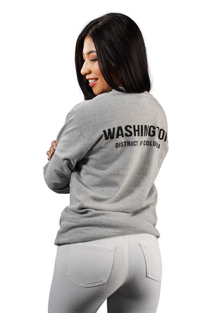 ADULT CREWNECK DC CREW WASHINGTON DC BACK GREY