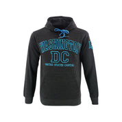 Washington DC Hoodie Big DC Outline Charcoal/Turquoise