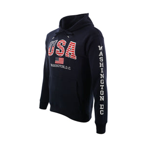 Washington DC Hoodie USA Flag Stitches Navy