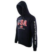 Washington DC Hoodie USA Flag Stitches Navy