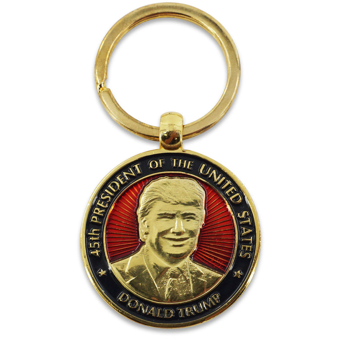 DONALD TRUMP COIN METAL KEYCHAIN