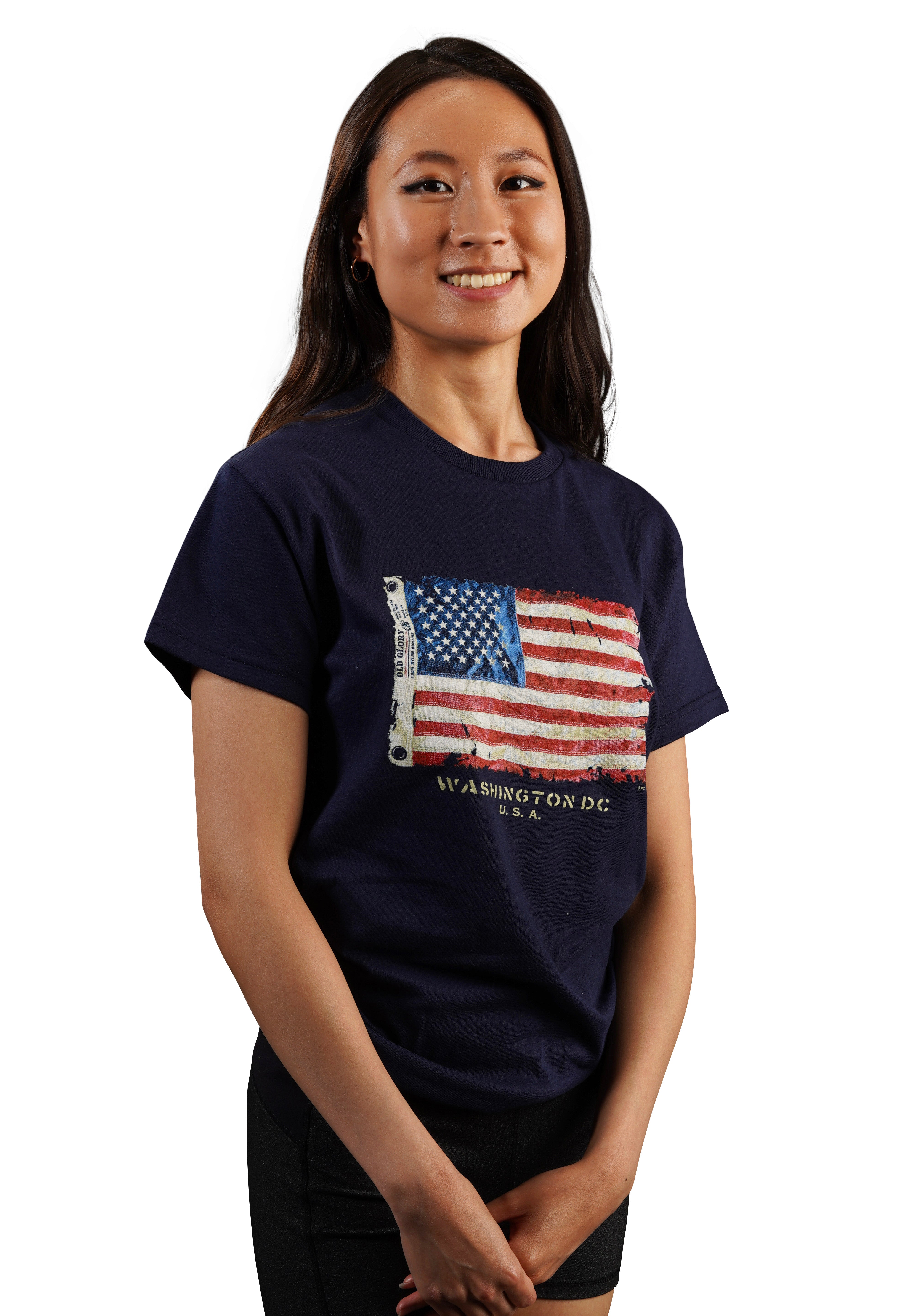 Old Glory Flag Washington DC Navy T-Shirt
