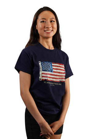 Old Glory Flag Washington DC Navy T-Shirt