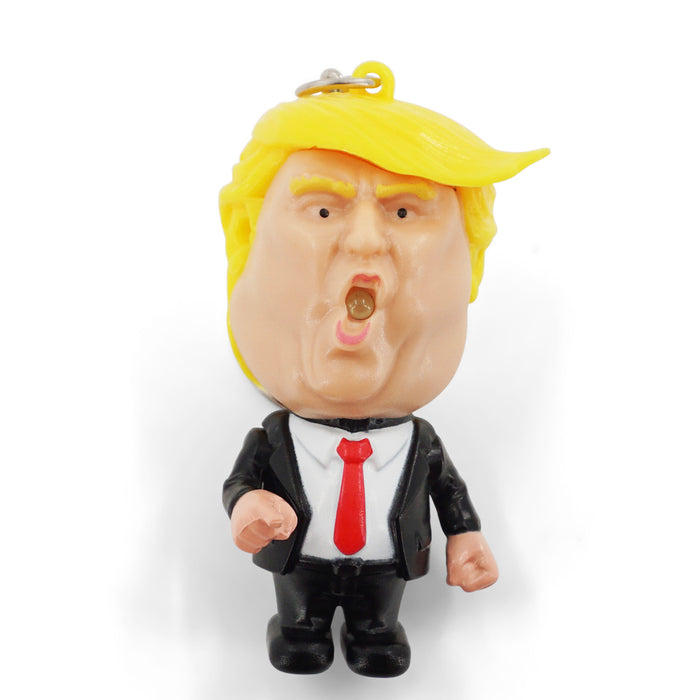 DONALD TRUMP LIGHT UP PLASTIC KEYCHAIN