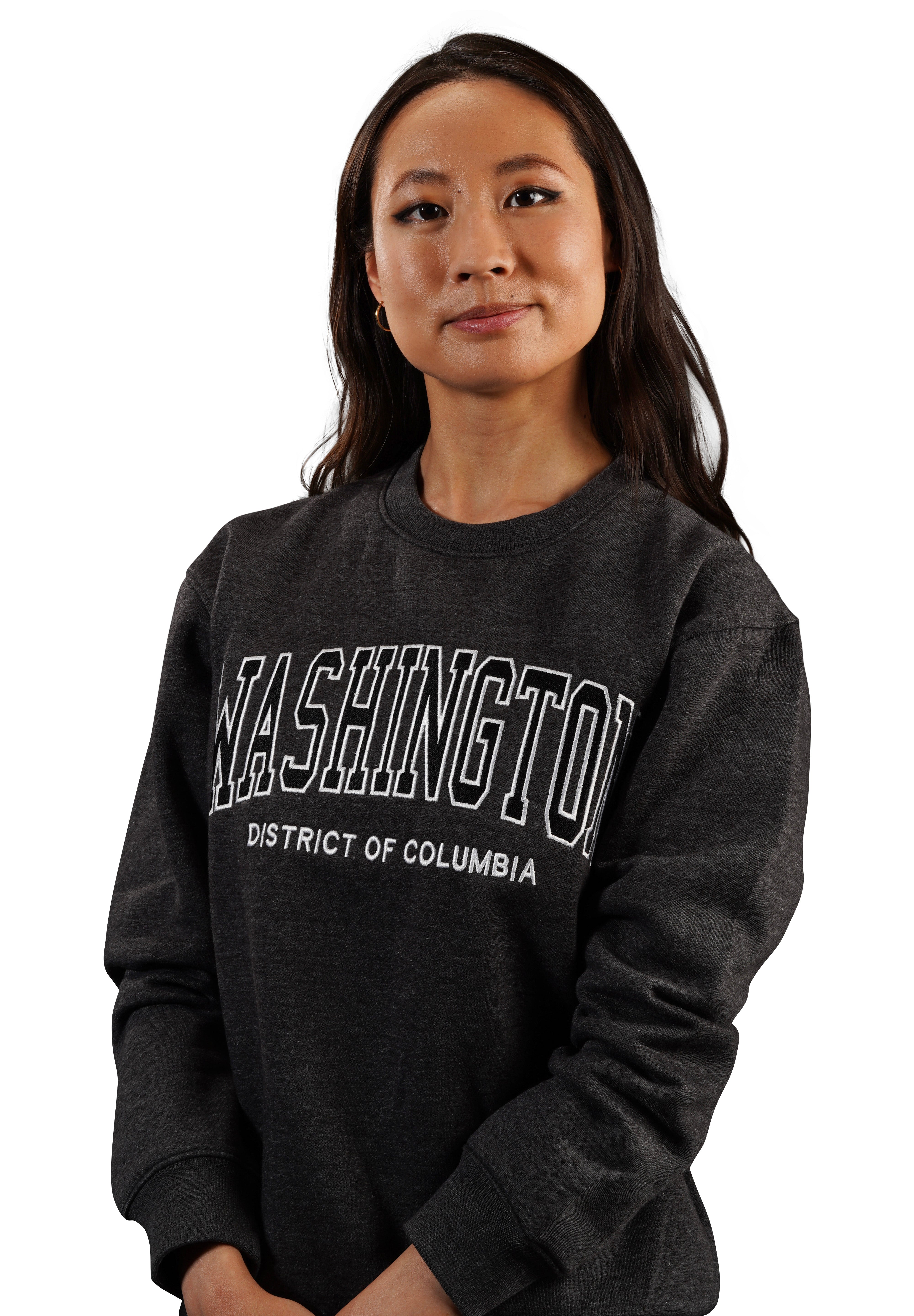 Washington DC Crewneck Embroidered Charcoal