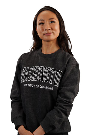 Washington DC Crewneck Embroidered Charcoal