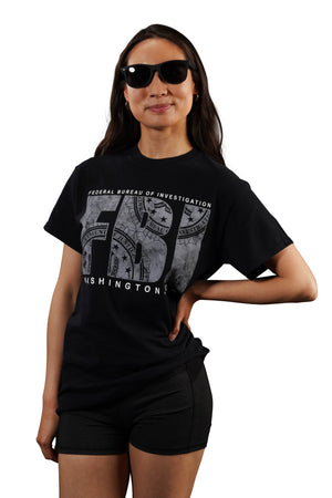 Washington DC FBI Logo Black T-Shirt