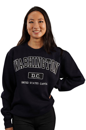 Washington DC Crewneck Embroidered Navy