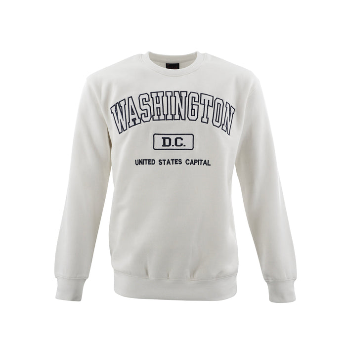 ADULT CREWNECK EMBROIDERY WASHINGTON DC BEIGE