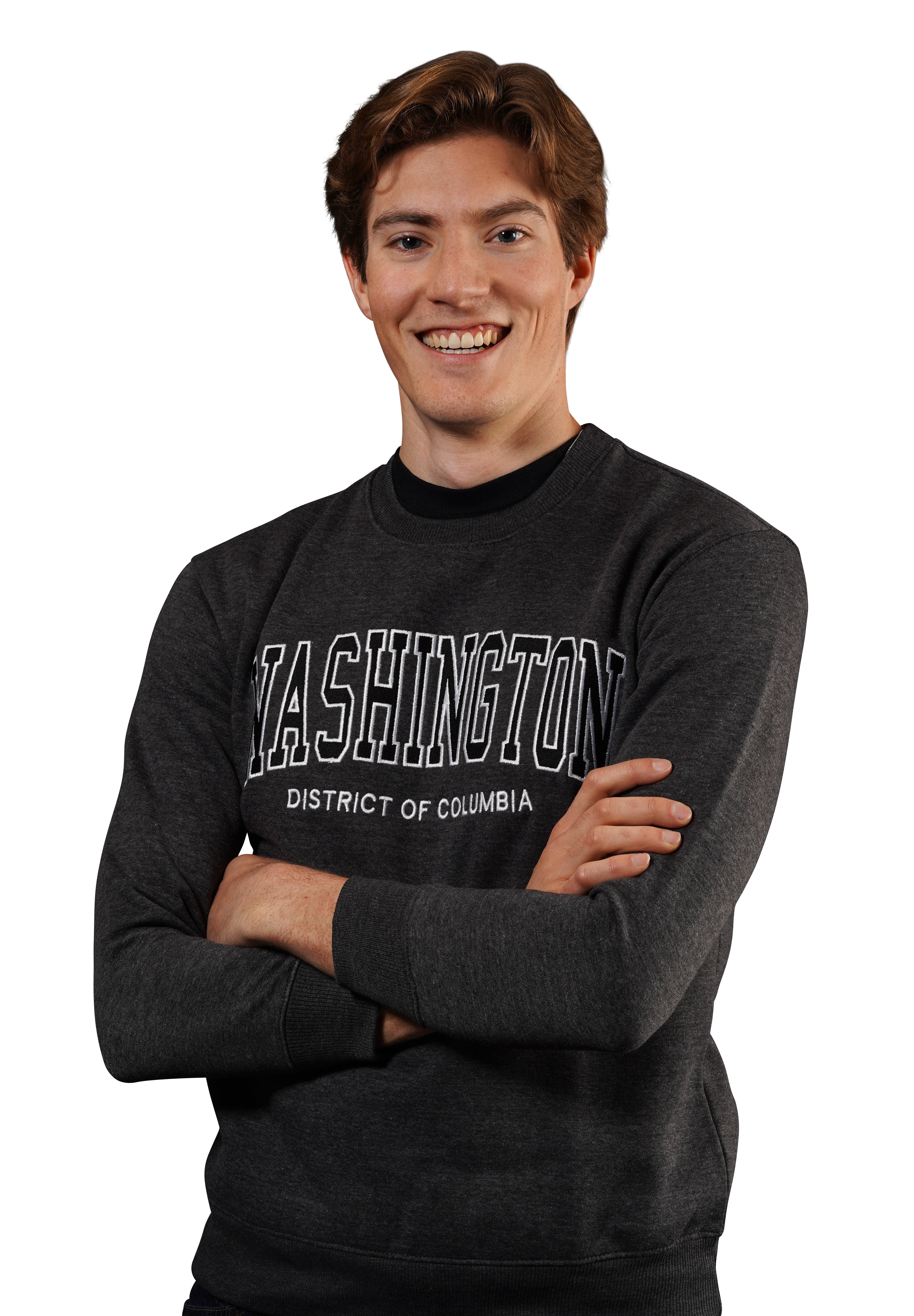Washington DC Crewneck Embroidered Charcoal