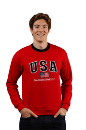 Washington DC Crewneck USA Flag