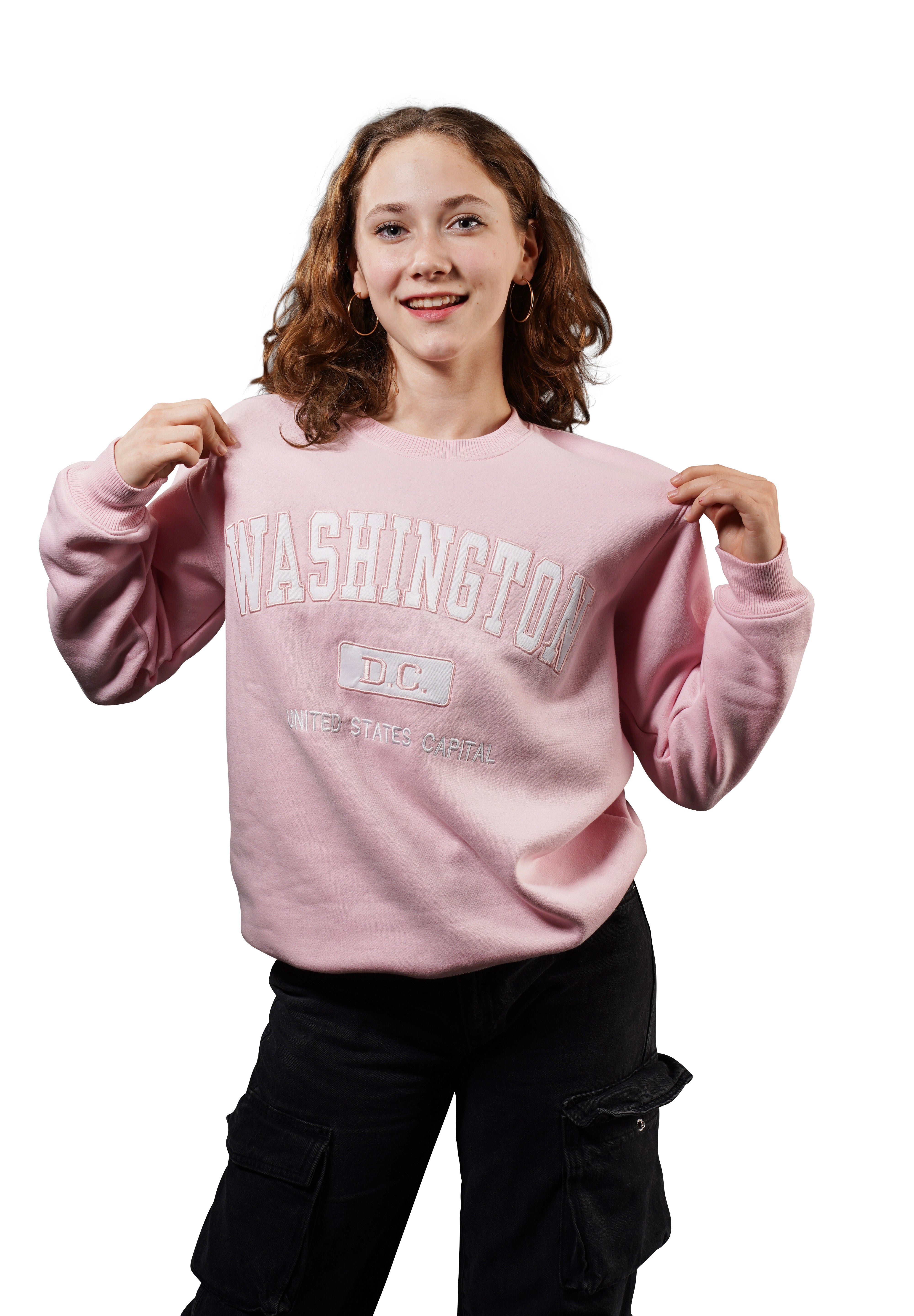 Washington DC United State Capital Embroidered Crewneck