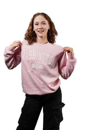 Washington DC Crewneck Embroidered Pink