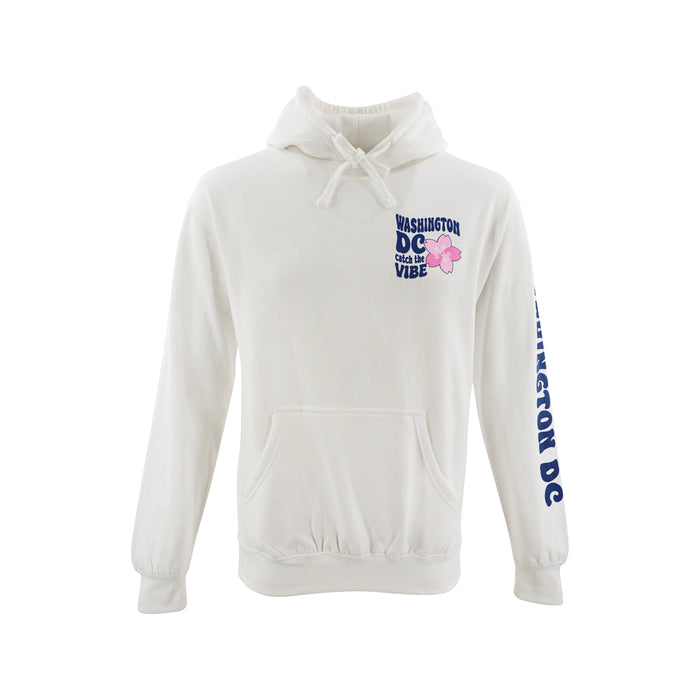 ADULT HOODIE VIBES FLOWER WHITE