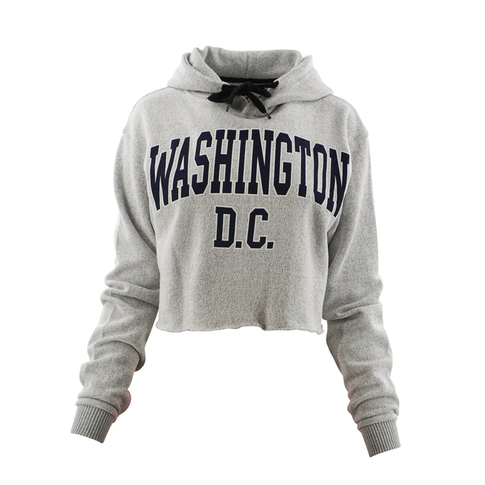 Washington DC Crop Top Hoodie Gray