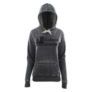 Washington DC Hoodie Ladies Vintage Washed Charcoal