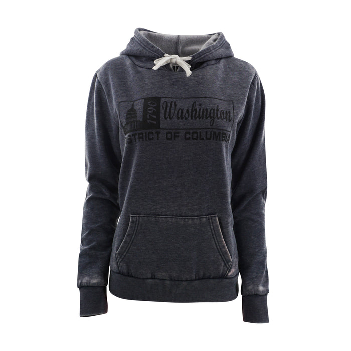 Washington DC Hoodie Ladies Vintage Washed Denim