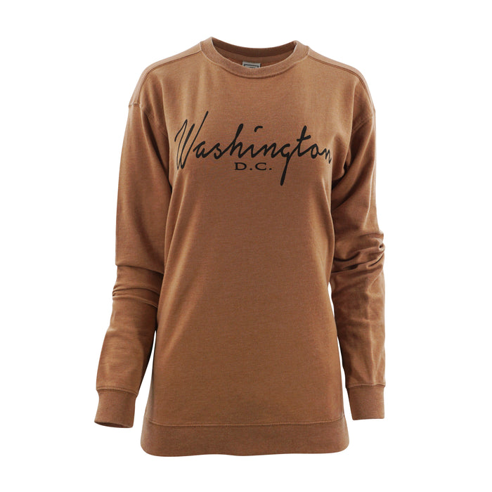 Washington DC Crewneck Ladies Fleece Clay