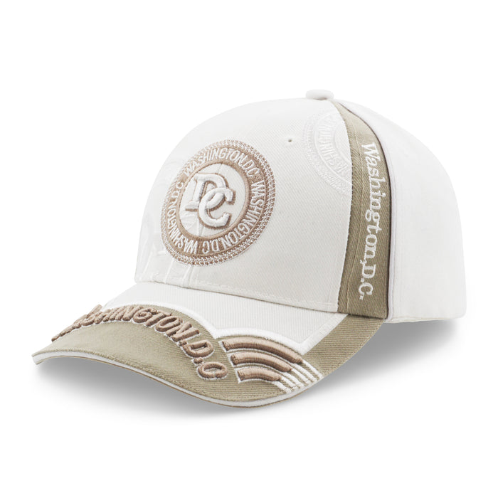 Embroidered DC Baseball Cap - White