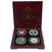 Four Coin Holder Wooden Box