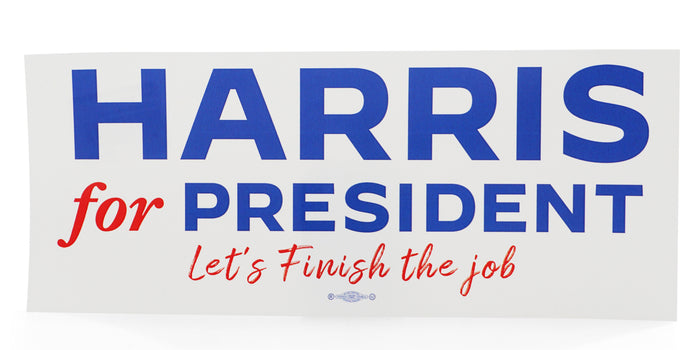 HARRIS LET'S FINISH THE JOB STICKER