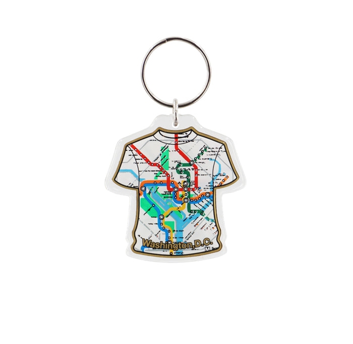 Washington DC Metro Map T-Shirt Lucite Keychain