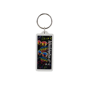 Washington D.C Glasses Lucite Keychain