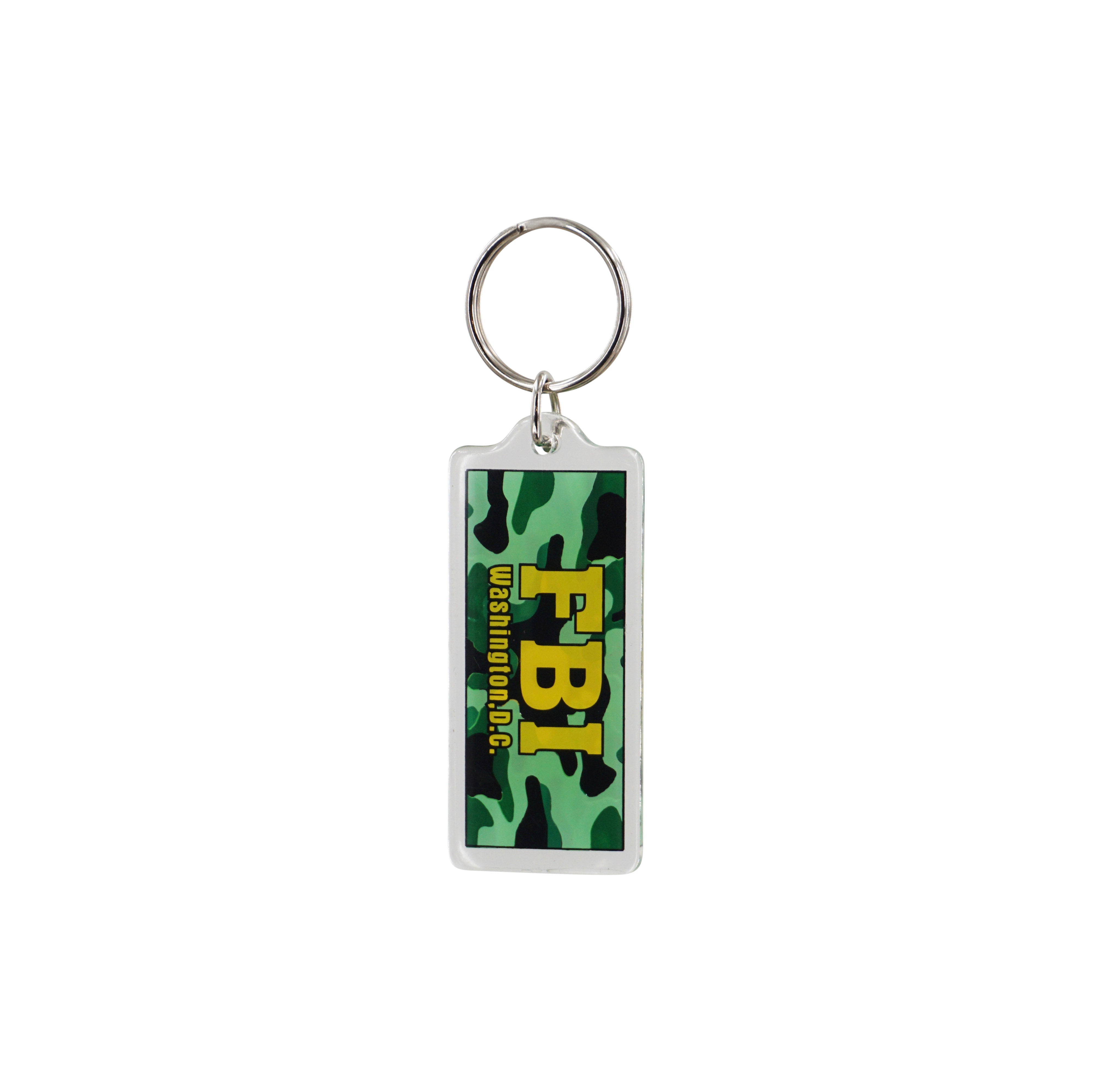 FBI CAMOUFLAUGE RECTANGLE LUCITE KEYCHAIN