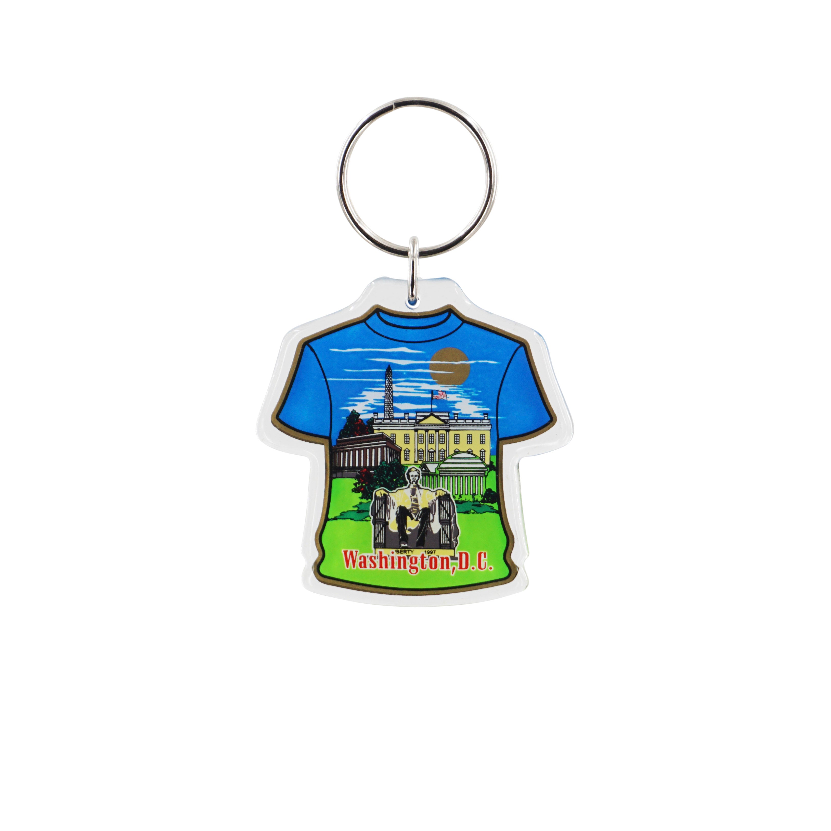 Washington DC Panorama T-shirt Lucite Keychain