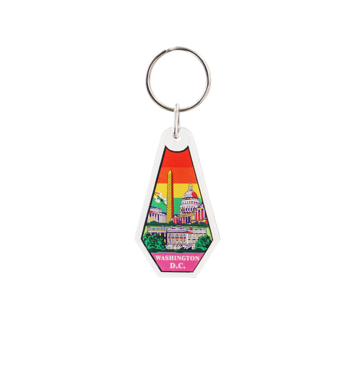 Washington DC PENTAGON SHAPE LUCITE KEYCHAIN