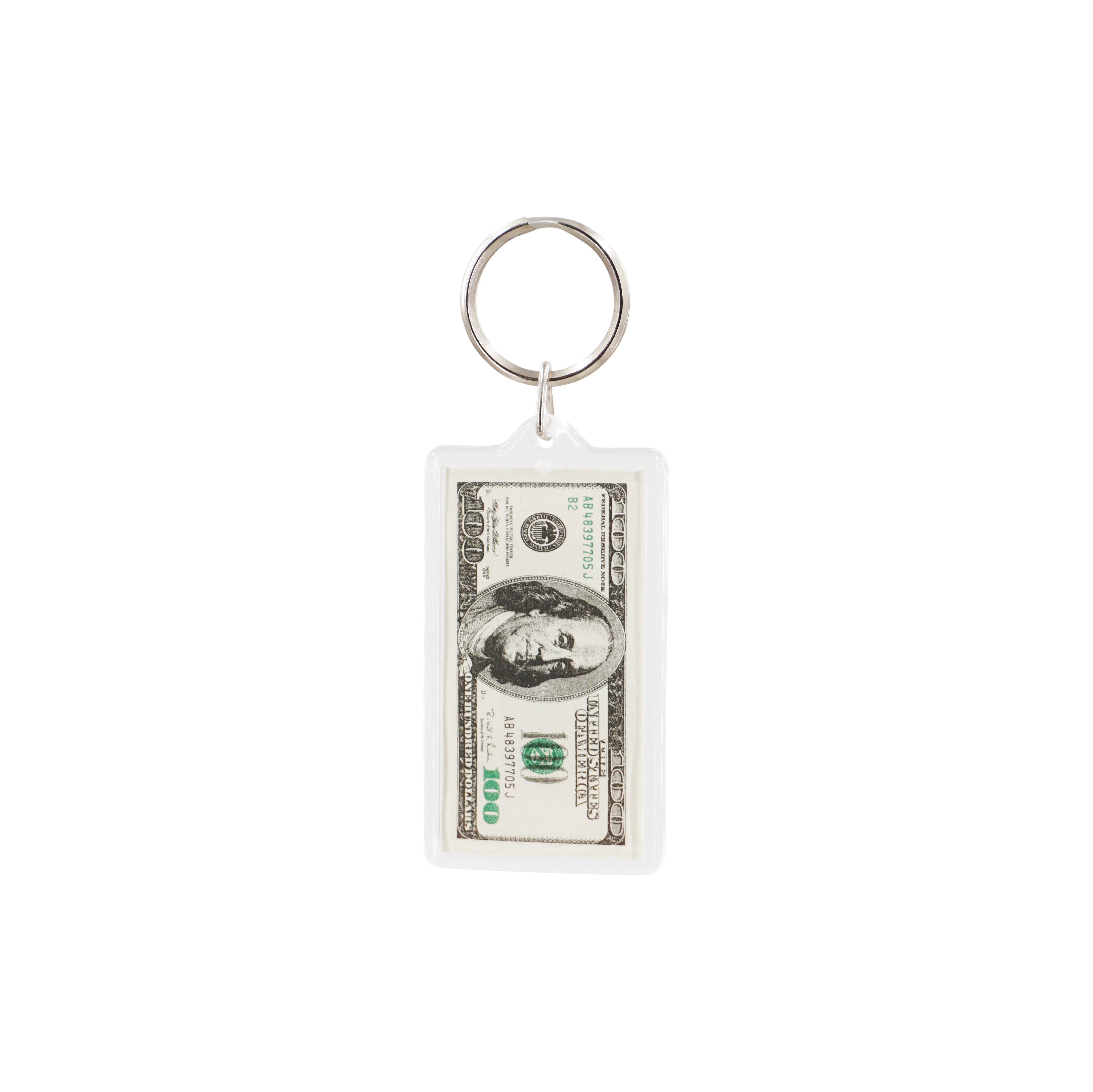 100 Dollar Bill Lucite Keychain