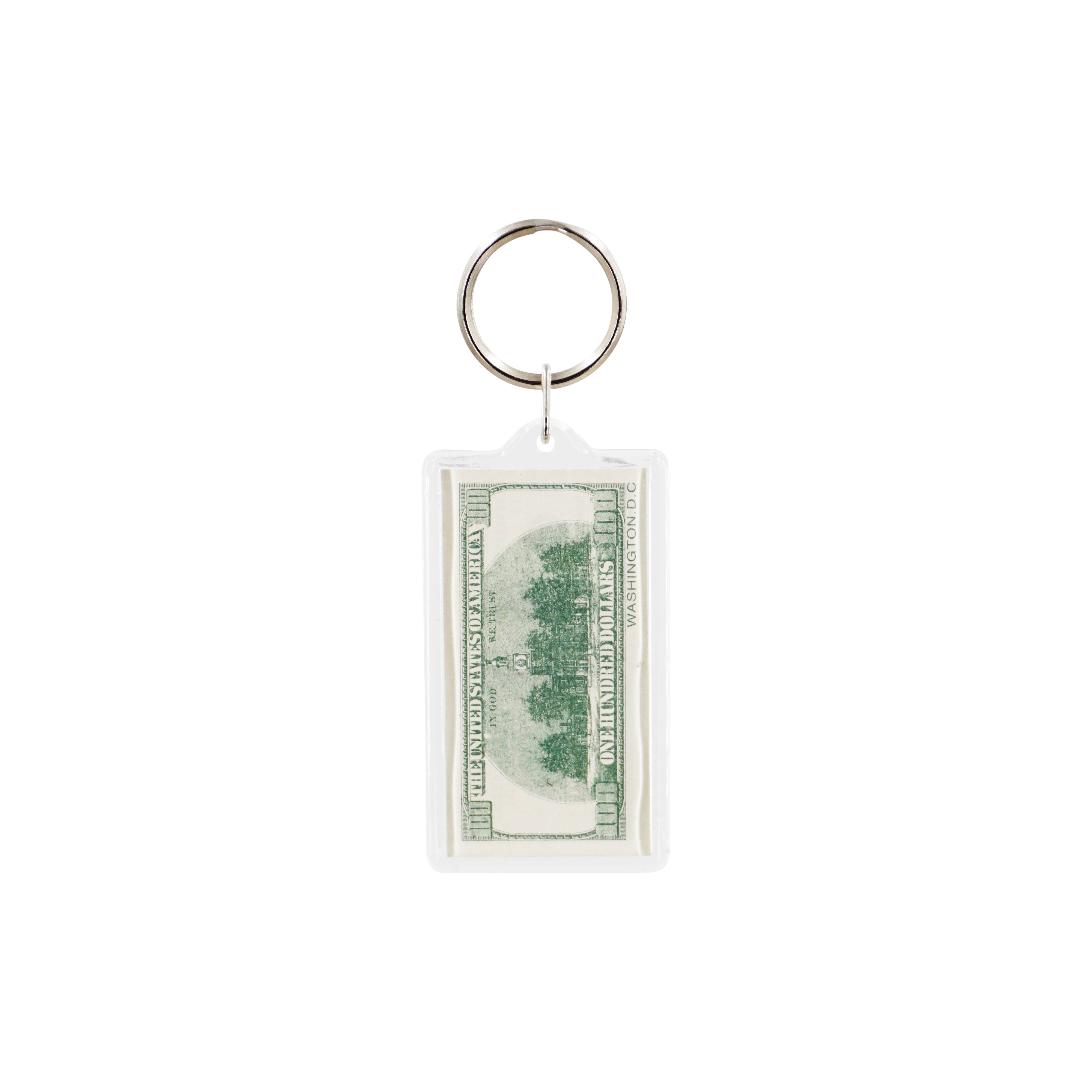 100 Dollar Bill Lucite Keychain