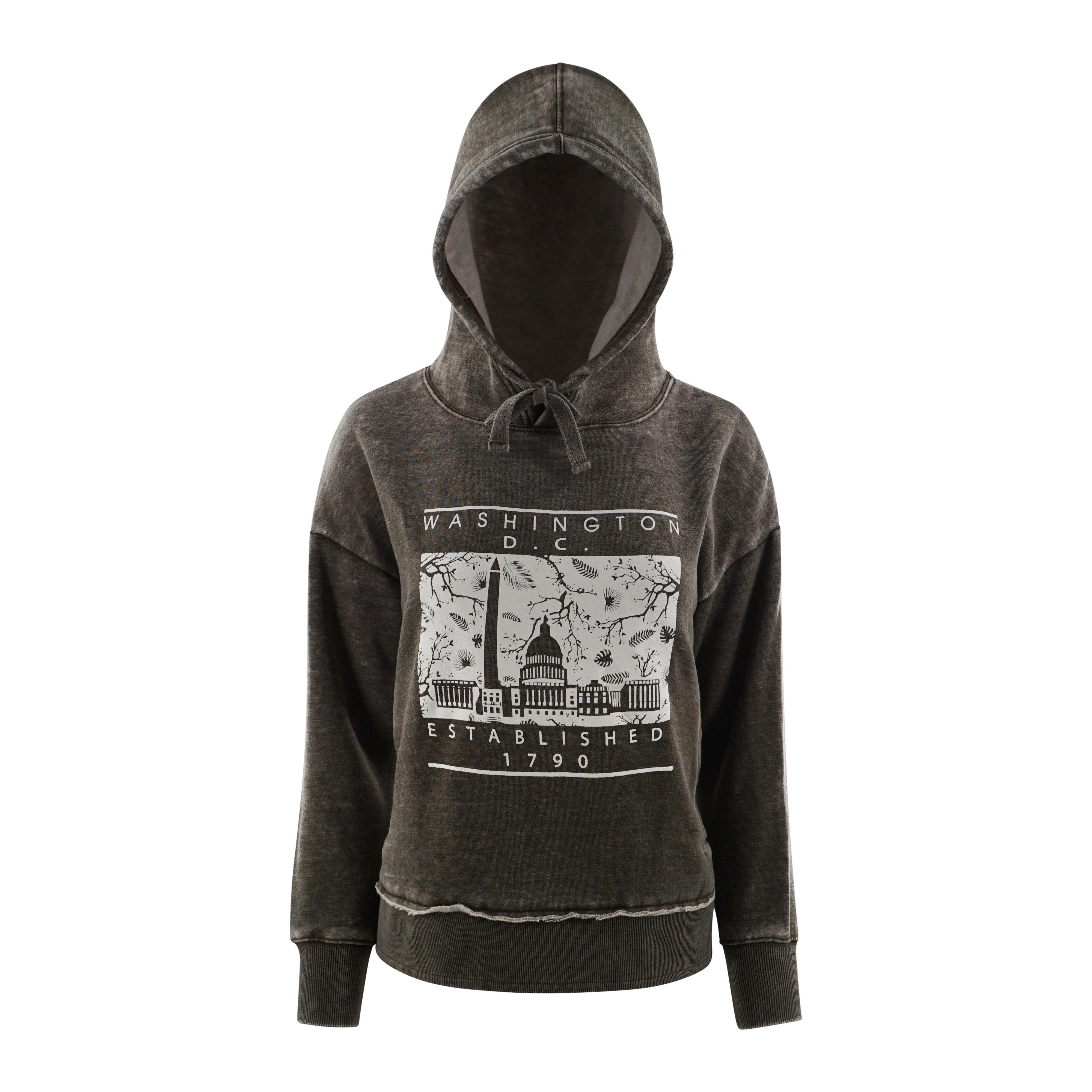 Washington DC Crop Hoodie Vintage Gray or Olive