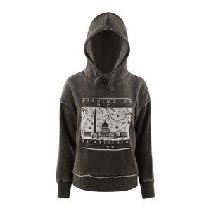 Washington DC Crop Hoodie Vintage Olive