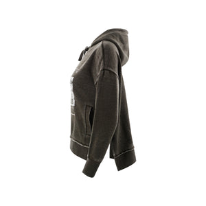 Washington DC Crop Hoodie Vintage Olive