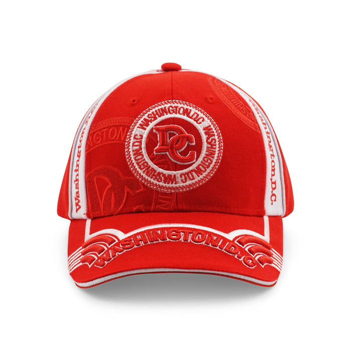 Embroidered DC Baseball Cap Red