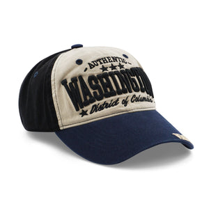 BASEBALL CAP WASHINGTON DC 2TONE  COLOR:KHAKI/NAVY/BLACK