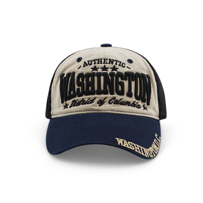 BASEBALL CAP WASHINGTON DC 2TONE  COLOR:KHAKI/NAVY/BLACK
