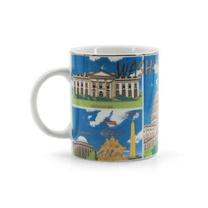 Coffee Mug Blue Washington DC  7 DC BUildings