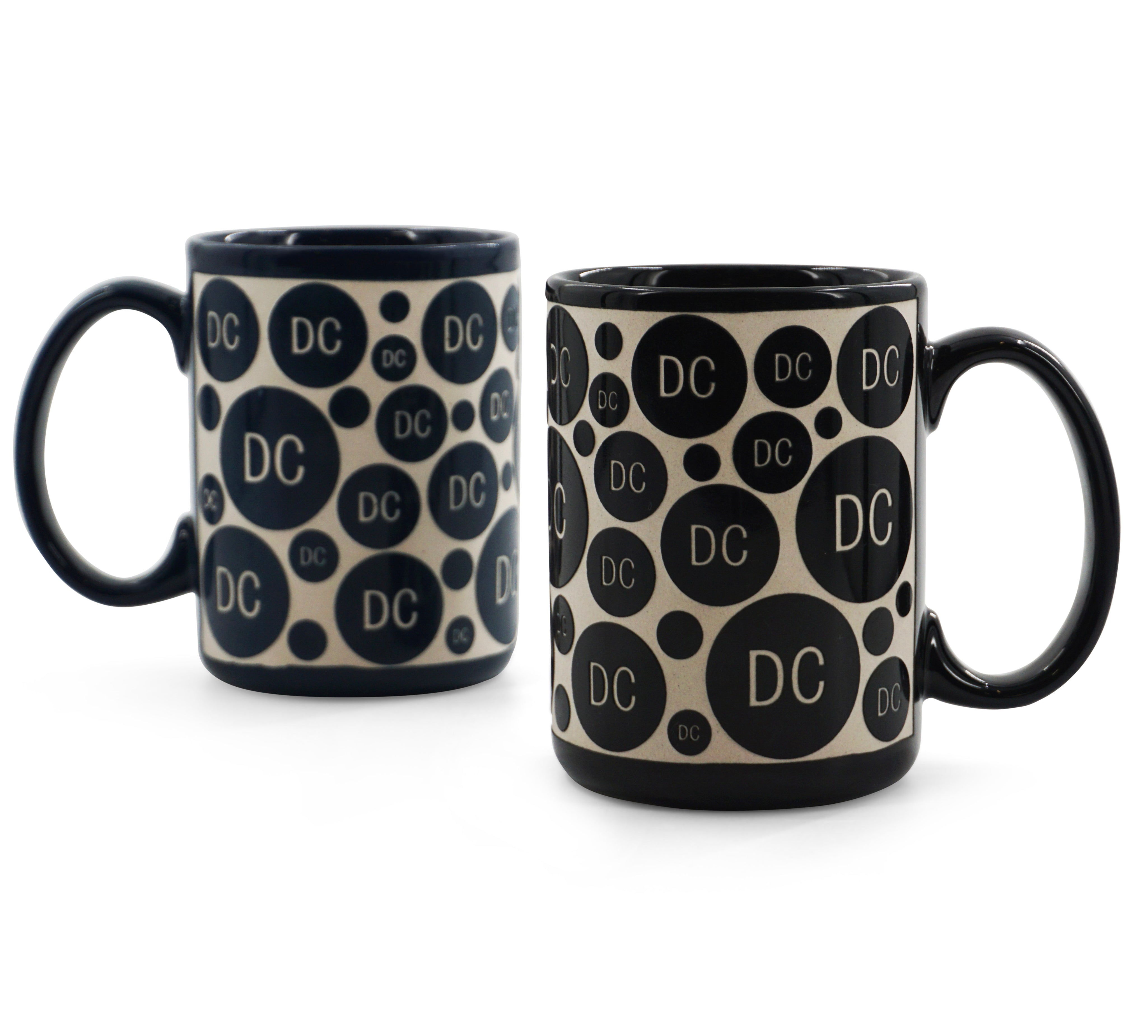 Coffee Mug Etched DC  Navy/Black