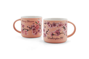 Cherry Blossom Washington, D.C. Stackable Ceramic Mug-White/Pink