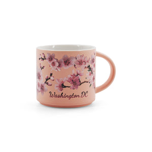 Cherry Blossom Washington, D.C. Stackable Ceramic Mug-White/Pink