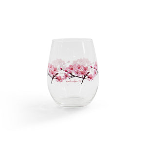 Cherry Blossom Stemless Wine glass cup