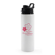 Cherry Blossom Fesival Water Bottle White
