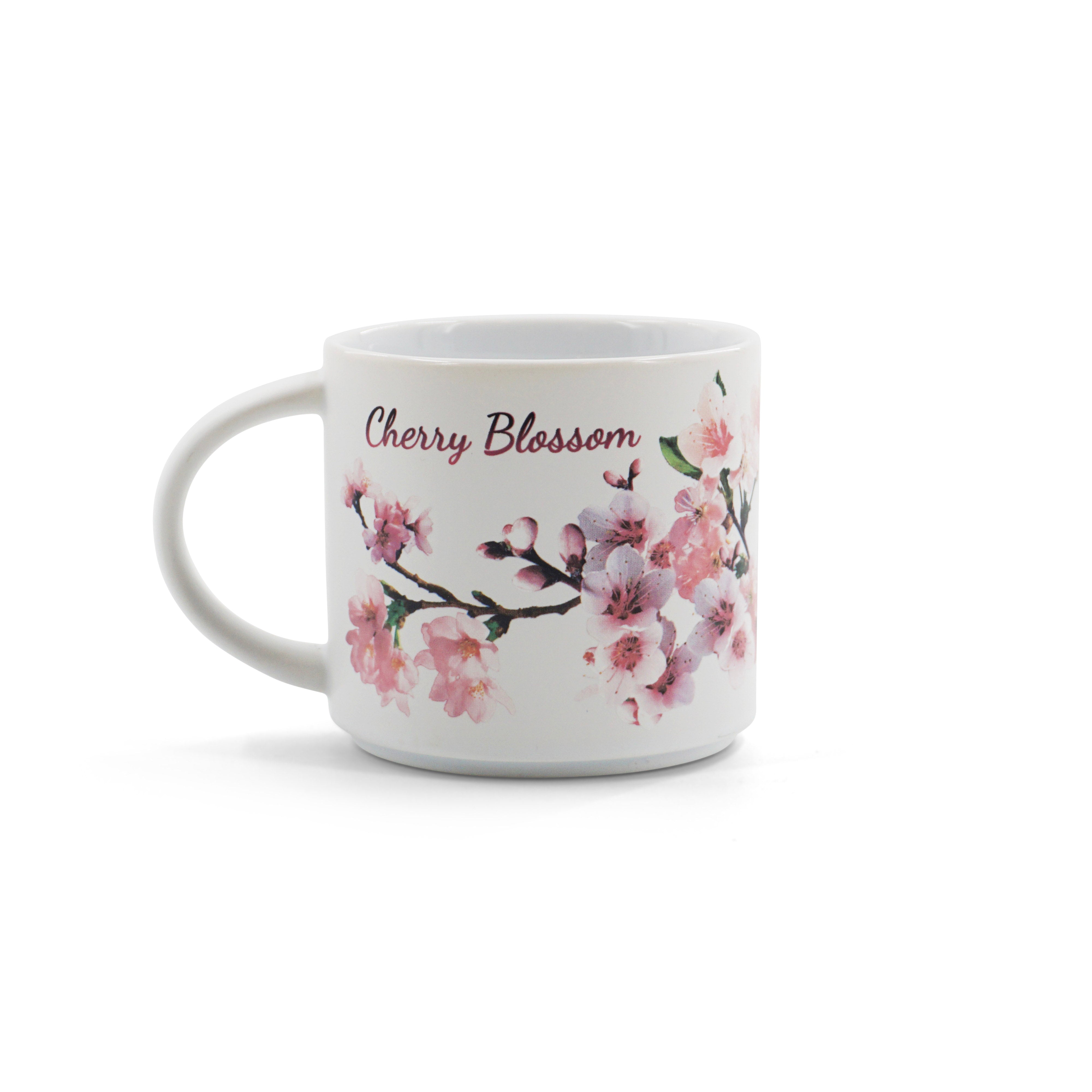 Cherry Blossom Washington, D.C. Stackable Ceramic Mug-White/Pink